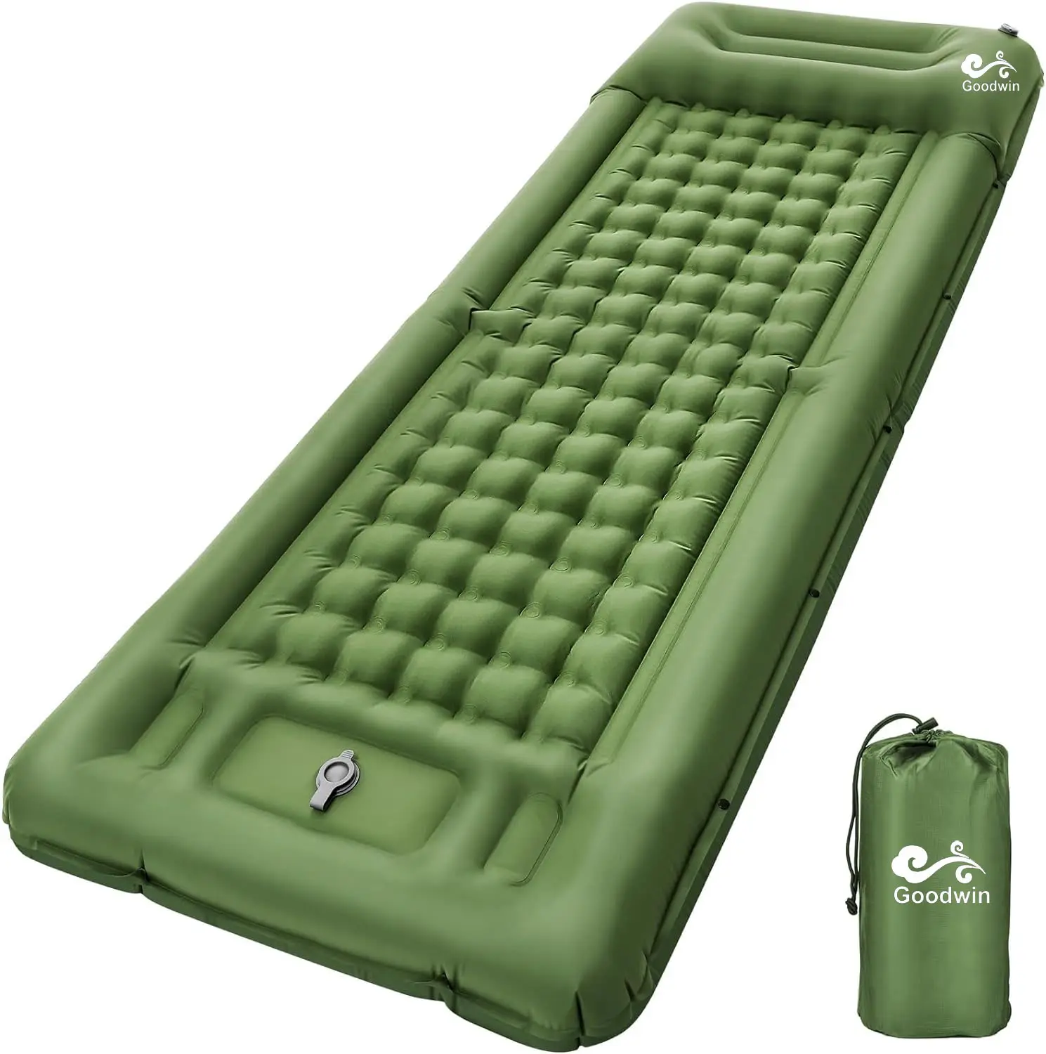 Self-Inflating Sleeping Mat  12 cm Thickened Air Camping Mattress with Cushion and Foot Press Pump  Ultralight Sleeping Mat