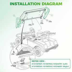 Supporto braccio carrello Golf poggia anca lato conducente e passeggero per Club Car DS 2000 Gas ed elettrico 103246701 101987602 103246801 - Product Image 6