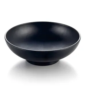 Onbreekbaar Matte Zwart Melamine Noodle Soep Kom Rundvlees Ramen Salade Ovale Bowls 9 Inch