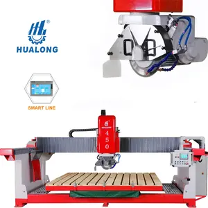 Hualong Stone Machinery Not Used new Siemens PLC Touch Screen Automatic Laser Bridge Saw Granite Marble Cutting Machine