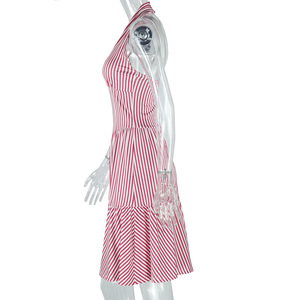 เดรสแฟชั่นแบบผูกคอ พิมพ์ลายดิจิทัล แขนกุด เปิดหลัง ทรงเอไลน์ สำหรับผู้หญิง - Product Image 6