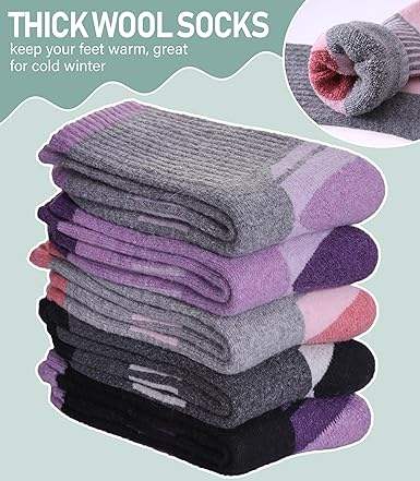 Wholesale Merino Wool Winter Outdoor Crew Socks Casual Anti-Bacterial Work Hunting Hiking