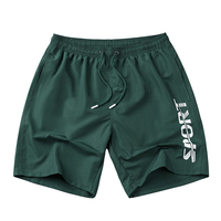 Short de plage pour homme à séchage rapide, imperméable, motif lettres orange imprimé numérique, motif requin tendance, 100% polyester, couleur pêche