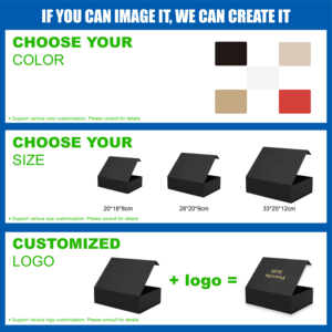 Giao Hàng Nhanh Sang Trọng Từ Giấy Hộp Có Thể Gập Lại Floding Các Tông Màu Đen Quà Tặng Bao Bì Hộp Với Nắp Từ - Product Image 3