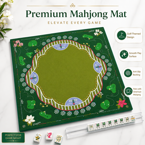 Tappetino Professionale per Mahjong Americano a Tema Golf con Regole Charleston - Tappetino Antiscivolo e Silenzioso per Protezione del Tavolo - Product Image 5