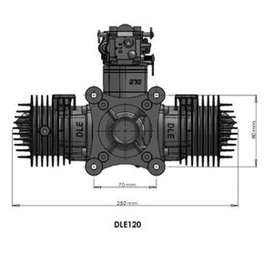 Motor de Gasolina DLE DLE120 con Escape Trasero de 120 CC para Avión RC, 12 HP/7500 RPM - Product Image 4