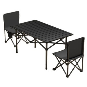 <b>Outdoor</b> <b>Foldable</b> Dining <b>Table</b> and Chairs Set Black Metal Frame Plastic Top for Picnic Camping Beach Use - Product Image 5