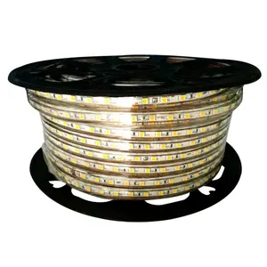 Tira LED amarilla de alto voltaje, 50 m de longitud, 8 mm de ancho; ideal para iluminación decorativa y sellado. - Product Image 1