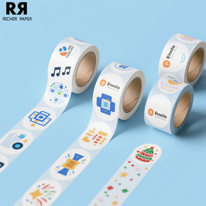 Etiquetas para Empaques de Comida Rápida, Rollos de Etiquetas para <span class=keywords><strong>Hamburguesas</strong></span> y Sándwiches, Impresión de Logotipo Personalizado, Adhesivo Impermeable, Papel Artístico, Color CMYK - Product Image 2