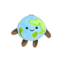 Porte-clés en peluche de la série de papeterie globe terrestre bleu adorable, jouet mignon pour enfants, rembourré en coton PP