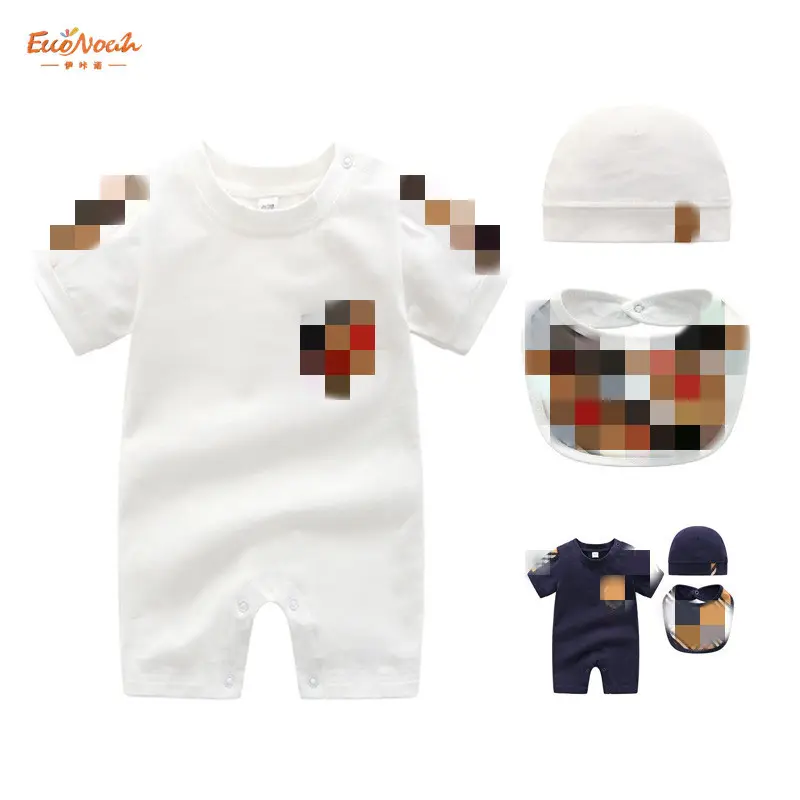 3pcs shortsleeve macacão de bebê definir 100% algodão roupas de bebê Verão conjunto infantil desgaste 0-24M