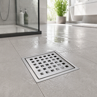 Grille de sol carrée moderne en acier inoxydable pour cuisine, toilettes, salle de bain et douche