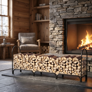 Modern Steel <b>Log</b> <b>Holder</b> Rectangle Powder Coated Firewood Storage Rack for Fireplace - Product Image 4