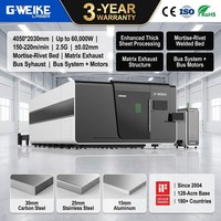 Fuente de Láser de Fibra G.weike LF10025GH de 12KW, Marca China Raycus, con Mesa de Trabajo de Dos Intercambiadores de 2.5*10m