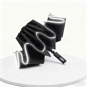 Extroversion 10 Ribs Uv <b>Umbrella</b> <b>Automatic</b> Big with Reflective Edge Rainproof Rustproof and Strong Windproof - Product Image 1