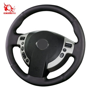 Funda para <span class=keywords><strong>volante</strong></span> de costura de coche, diseñador de piel sintética DIY personalizado para <span class=keywords><strong>Nissan</strong></span> <span class=keywords><strong>Qashqai</strong></span> x-trail Rogue NV200 Sentra Sports - Product Image 2