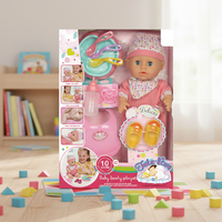 Ensemble de jeu d'alimentation KSF, poupée réaliste de 14 pouces en ABS, corps entier, fonction d'urination sonore, jouet pour enfants de 2 à 4 ans