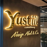 Enseigne CARREY Lettres de canal rétro-éclairées à LED 3D Enseignes en laiton logo mural lumineux Enseigne commerciale personnalisée pour l'extérieur Logo commercial