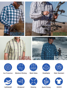 Camicia da Caccia Personalizzata di Alta Qualità, Camicia a Quadri Casual da Uomo, Camicie da Pesca e Caccia per Uomini - Product Image 5