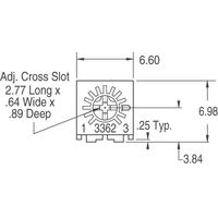 Potentiomètres 3362P-1-103LF Trimpot en matériau résistif Cermet 0,5W 10k Ohms Tolerance 0,1%