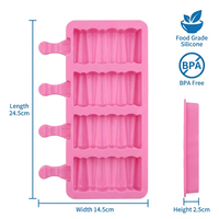 Moule à glaces ondulées réutilisable en silicone sans BPA, facile à nettoyer, multi-cavités, qualité alimentaire, antiadhésif, pour glaces maison