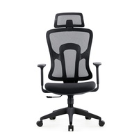 Chaise de bureau ergonomique moderne JOHOOFURNITURE avec appui-tête en maille, base pivotante réglable en hauteur, coussin épais pour salle de conférence