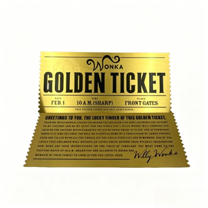 Oferta Especial: Tarjeta Dorada Richard Chocolate <span class=keywords><strong>Wanka</strong></span>, Recuerdo de Película Animada, Billete de Plástico con Lámina Dorada para Colección - Product Image 2