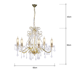 Lustre suspendu moderne classique en acrylique de luxe, luminaire décoratif pour salon, chambre à coucher, mariage, avec pampilles dorées et cristaux - Product Image 6