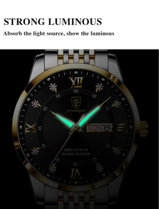 <span class=keywords><strong>Montre</strong></span> Décontractée Chic pour Hommes POEDAGAR 836 en Acier Inoxydable Qualité Supérieure Luxe Lumineuse Date Jour Montres Sport de Poignet - Product Image 3