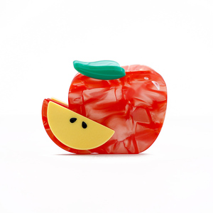 Pinza de Pelo Unisex de Acetato con Forma de Fruta, Diseño Realista de Sandía/Limón/Manzana, Se Acepta Diseño Personalizado para Bodas - Product Image 4