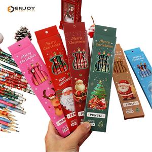 Lápices de Navidad personalizados 6 lápices de dibujos animados en caja Cute Cover HB con borrador regalo de Navidad - Product Image 6