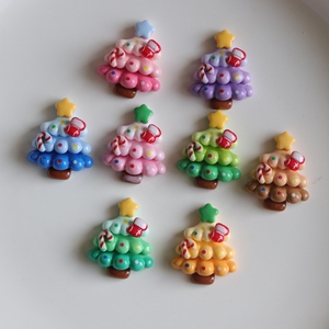 Decorazioni Natalizie Cabochon Piatto con Retro Piatto a Forma di Albero di Natale per Artigianato Fai-da-te e Decorazioni Stagionali - Product Image 1