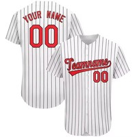 Maillot de baseball personnalisé bleu, rouge, blanc, nom, numéro, vêtements de sport d'équipe, uniforme d'équipe à manches courtes