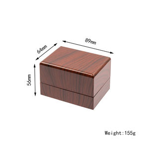 Manyetik lüks LED ahşap yüzük kutusu takı organizatör ekran saklama ambalaj kutusu - Product Image 2