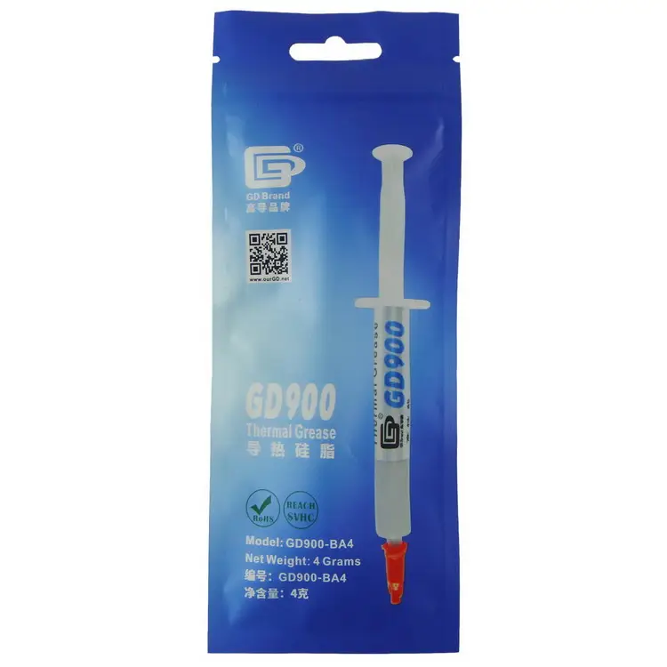 BA4 Net Weight 4 Grams Syringe with Bag Packaging Gray GD900 Thermal Conductive Grease Paste Silicone Plaster Heat Sink Compound