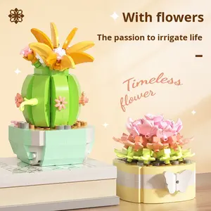 [Atacado Dropshipping] Conjunto de 40 Peças de Blocos de Construção de Flores Preservadas em Plástico ABS para Decoração Infantil - Product Image 2