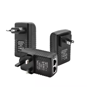 24V 1A No estándar Rj45 POE Power Over Ethernet <span class=keywords><strong>Megabit</strong></span> 10/100Mbps Interruptor de red con EE. UU. Reino Unido Enchufe DE LA UE Inyector POE - Product Image 1