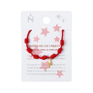 Pulsera de Cuerda Roja con 7 Nudos y Dije de Estrella Dorada, Joyería de Moda Unisex, Regalo - Product Image 1
