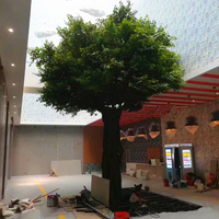 Grand ficus artificiel de haute qualité décoration intérieure extérieure banian artificiel taille de personnalisation grand arbre d'argent