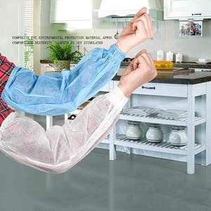 Manchon de protection jetable écologique personnalisé en non-tissé bleu et blanc unisexe, vente en gros d'usine - Product Image 6