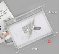 Carpeta de nailon A4 de doble capa, bolsa de almacenamiento de documentos con mango, suministros de papelería y oficina, precio más barato