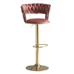 <span class=keywords><strong>Fauteuil</strong></span> commercial en velours bleu Tabourets hauts de luxe pour <span class=keywords><strong>table</strong></span> à manger pour bureau à domicile et chaises de bar et de restaurant de cuisine - Product Image 2