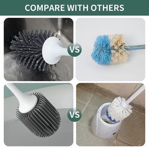 Offre Spéciale support de sol en plastique moderne sans perçage salle de bain pièces uniques <span class=keywords><strong>brosse</strong></span> de toilette support de séchage ventilé Silicone - Product Image 4