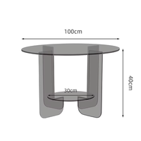 Table basse moderne italienne en acrylique transparent, style luxe minimaliste, couleur crème, pour salon, petit appartement, avec rangement