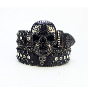Ceinture Corset Crâne Strass Doré Style Punk Ceinture Ventre pour Hommes Femmes Quatre Saisons 2024 - Product Image 3