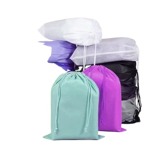 Customized Logo Printed Reusable Non-woven <b>Folding</b> Drawstring <b>Bag</b> for Promotional Shoe Dust Use - Product Image 1