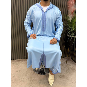 Luxurious Handmade Moroccan Djellaba For <b>Men</b> With Matching Trousers Traditional Islamic <b>Thobe</b> Casual Evening Outfit - Product Image 2