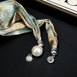 57*13 सेमी मोती स्टड डायमंड चुंबकीय क्लैस्प स्कारफ विंटेज पतली लंबी पट्टी स्कार्फ स्वयं सक्शन बकल स्कारफ गौण - Product Image 2