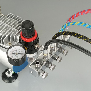 Connecteur pneumatique 8 points 5 voies Haosheng 1/4 po en aluminium pour aérographe et pompe à air - Product Image 2