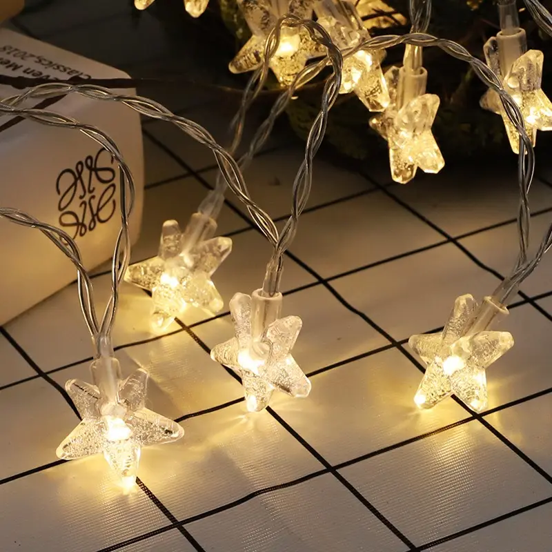 Nouvelle chaîne de lumières LED à batterie Bubble Star Décoration de Noël Lumières intérieures